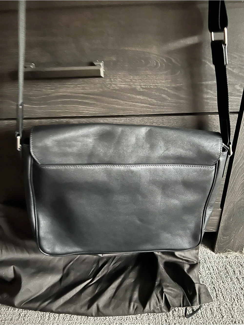 Michael Kors Black Leather Messenger Crossbody